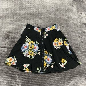 Black & Floral Skirt